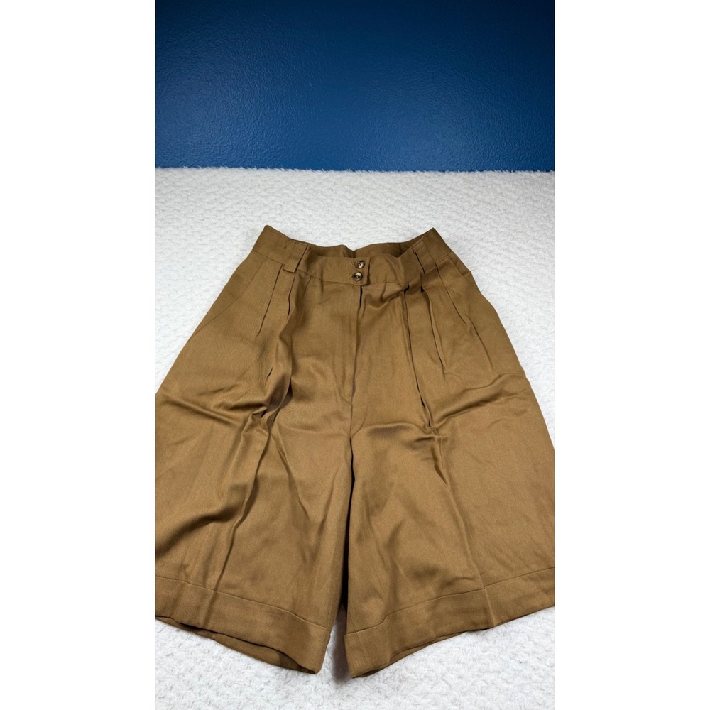Jones Of New York Vintage pleated Shorts With Cuffs 6 Made in USA Brown